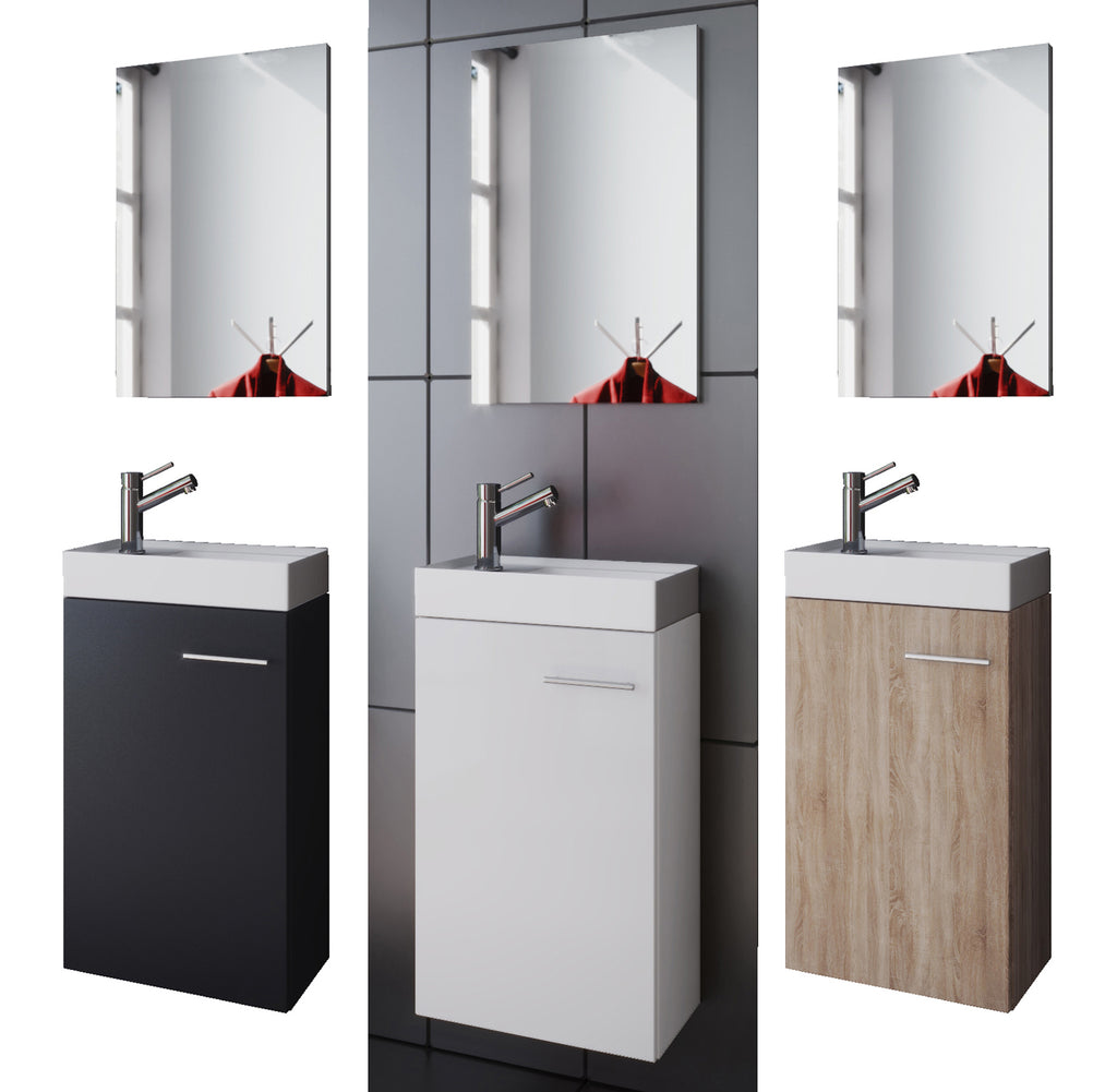 VCM® Waschplatz mit Unterschrank Waschbecken Spiegel „Garla“ · 3