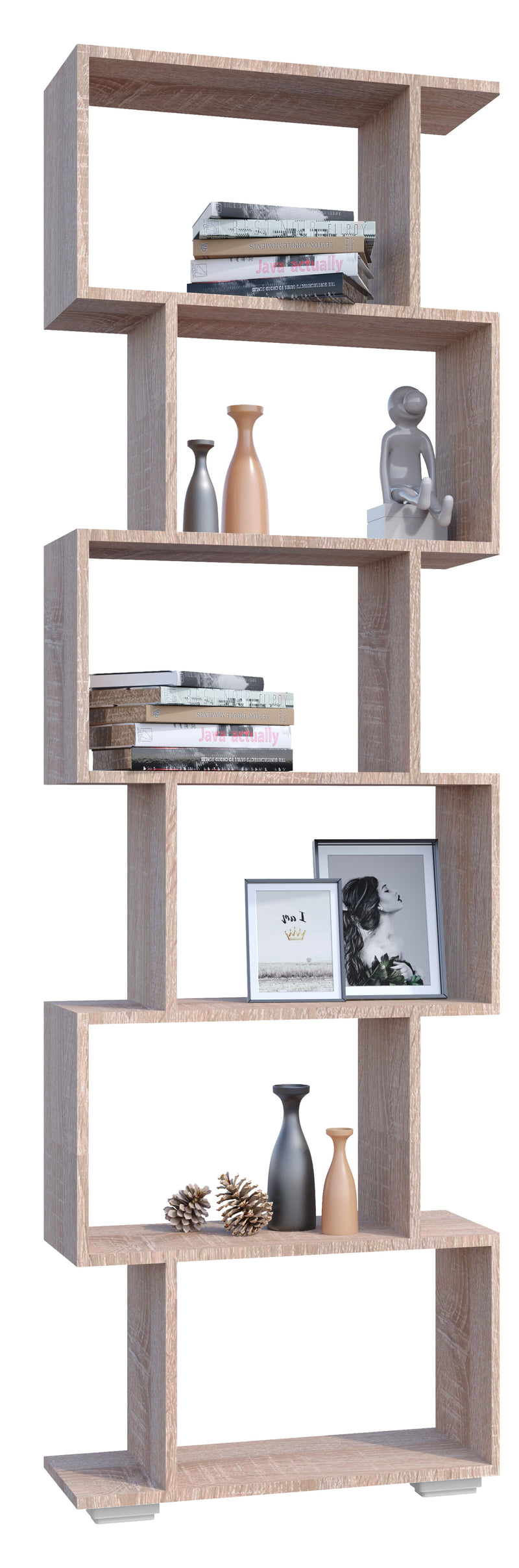 VCM Holz Raumteiler Stand Regal Bücherregal Deko Bücher Standregal Palusa M  Farbe: Weiß