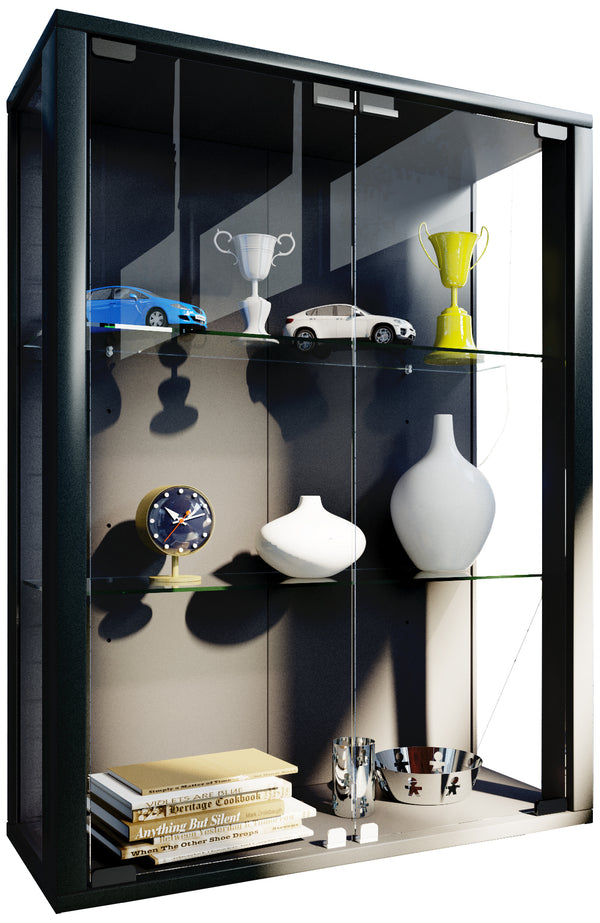 VCM Collection vitrine murale bois verre Vitrosa Mini miroir (59 x 18 x 91  cm) - Galaxus